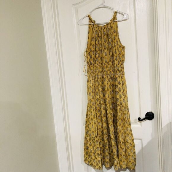 DRA Los Angeles Women's Dress‎ Sleeveless Stretch Waist Floral Yellow Size XS - Picture 5 of 11